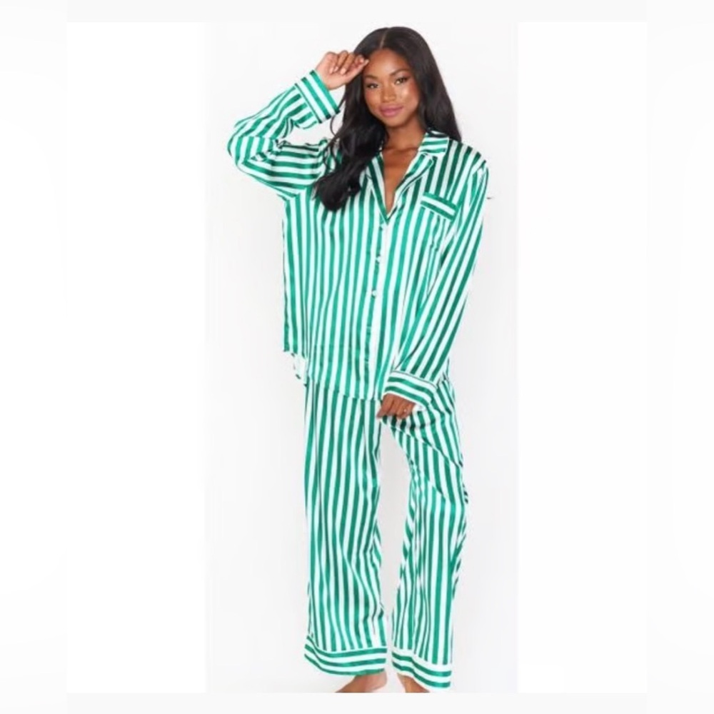 Show Me Your MuMu Emerald Striped Pajama Pants Only